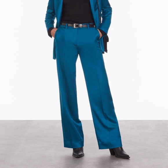 The Kooples Pants - NWT | The Kooples | Teal Satin Suit Trousers